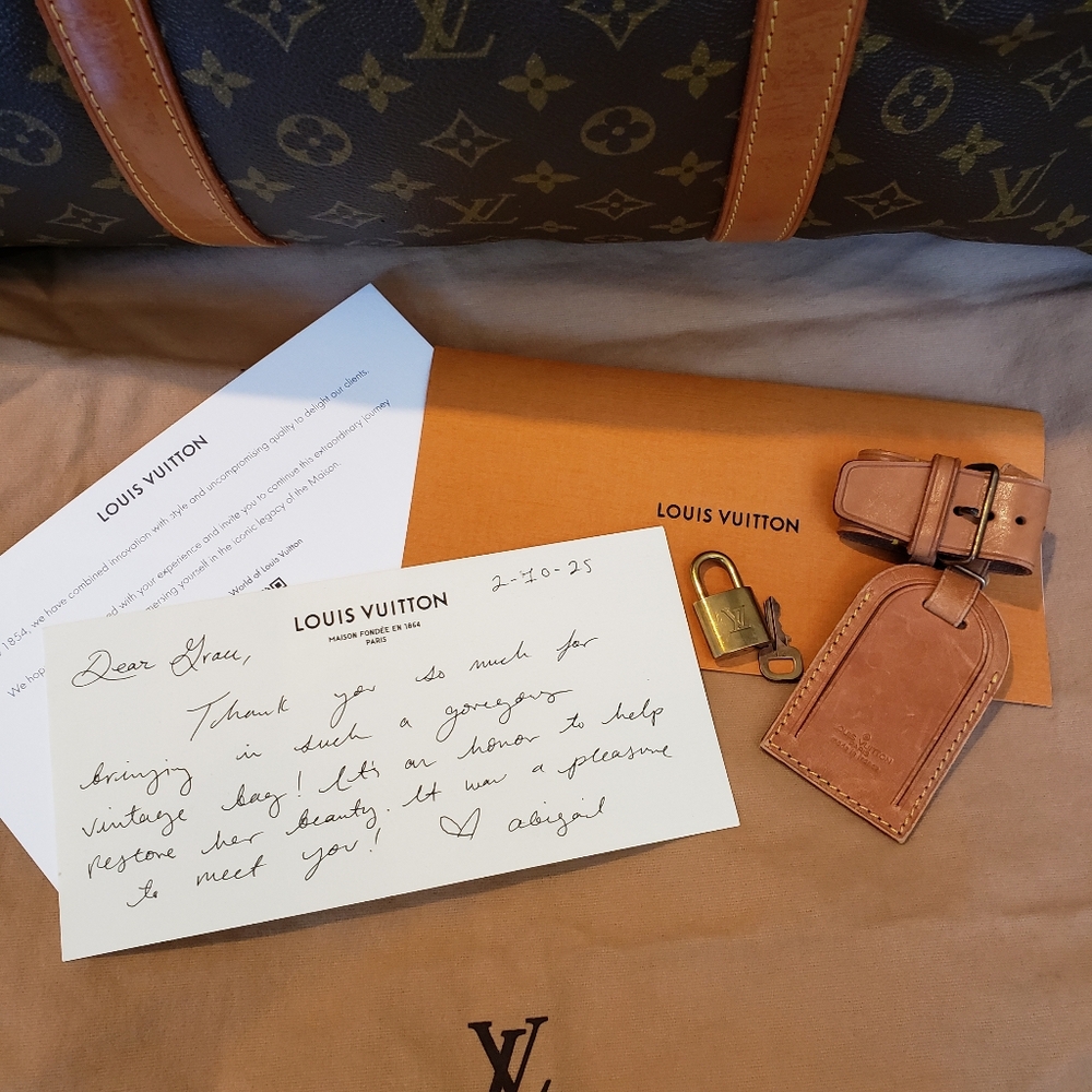 💖100% Authentic Vintage LOUIS VUITTON Monogram Sac Souple 55 *FREE Tag/Lock/Key - Picture 5 of 16